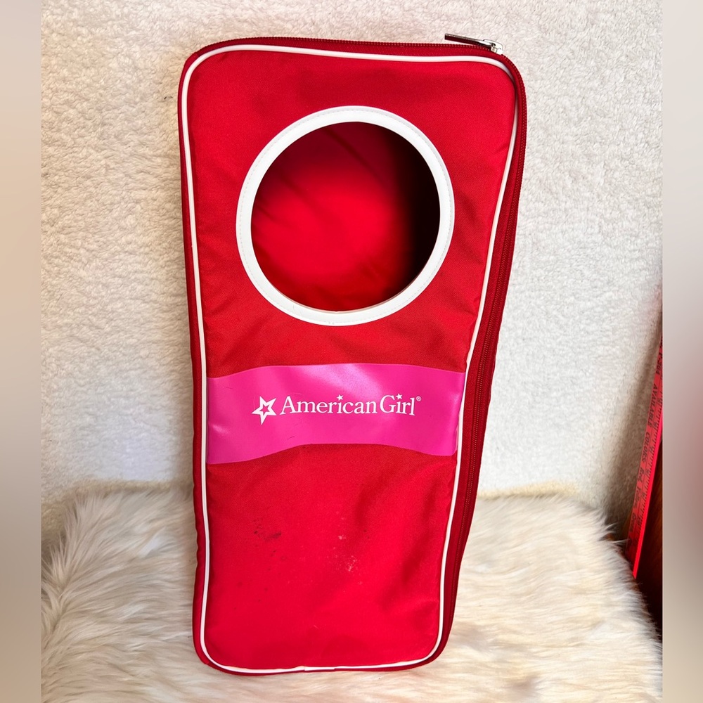 American Girl Red and Pink Doll Carrier